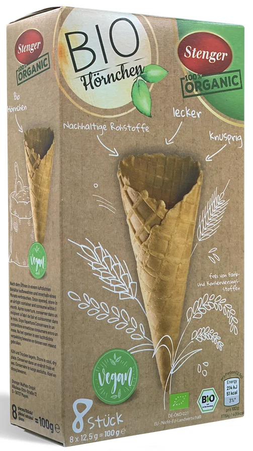 Eiscreme-Brötchen BIO (8 x 12,5 g) 100 g - STENGER