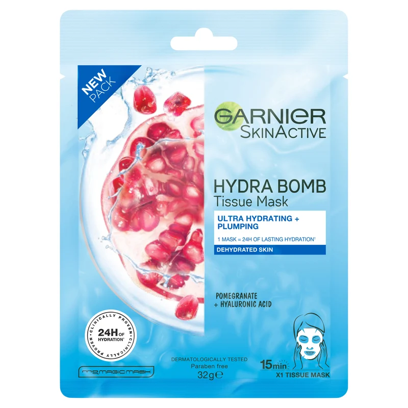 Garnier Hydra Bomb Hyaluronic Acid + Pomegranate Sheet Mask 28g