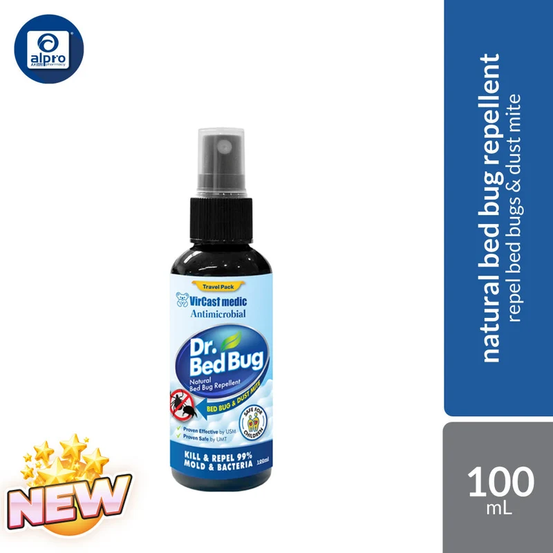 VirCast Medic Dr. Bed Bug Natural Bed Bug Repellent 100mL | Effective in Repelling Bed Bugs & Dust Mite