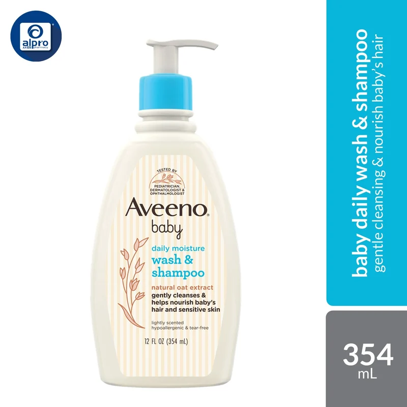 Aveeno Baby Wash & Shampoo 354mL | Gentle Cleansing & Nourish Baby’s Hair
