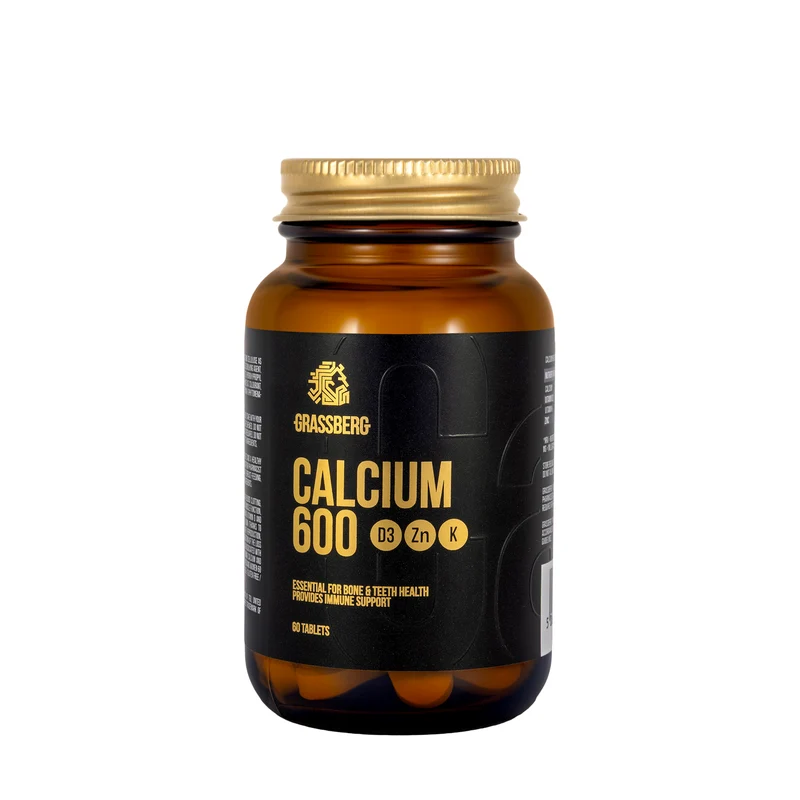 Grassberg Calcium 600+د3+Zn+K 60 Tablets