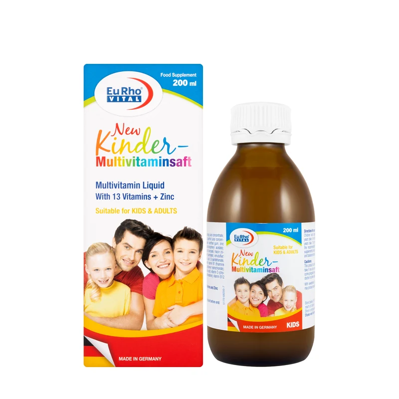 Eurho Vital New Kinder multivitaminsaft Syrups 200 Ml