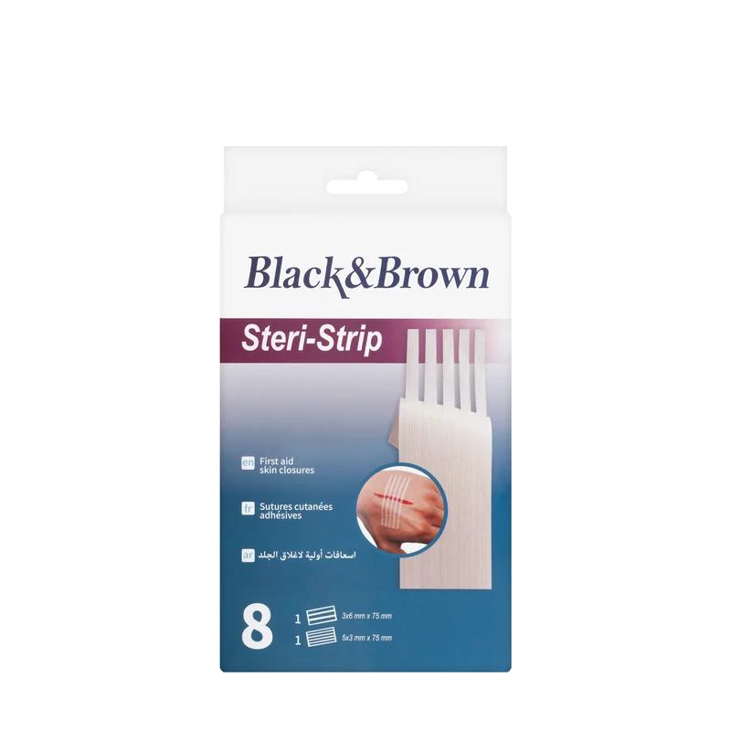 Black & Brown Steri-Strip Plaster 8 Pieces