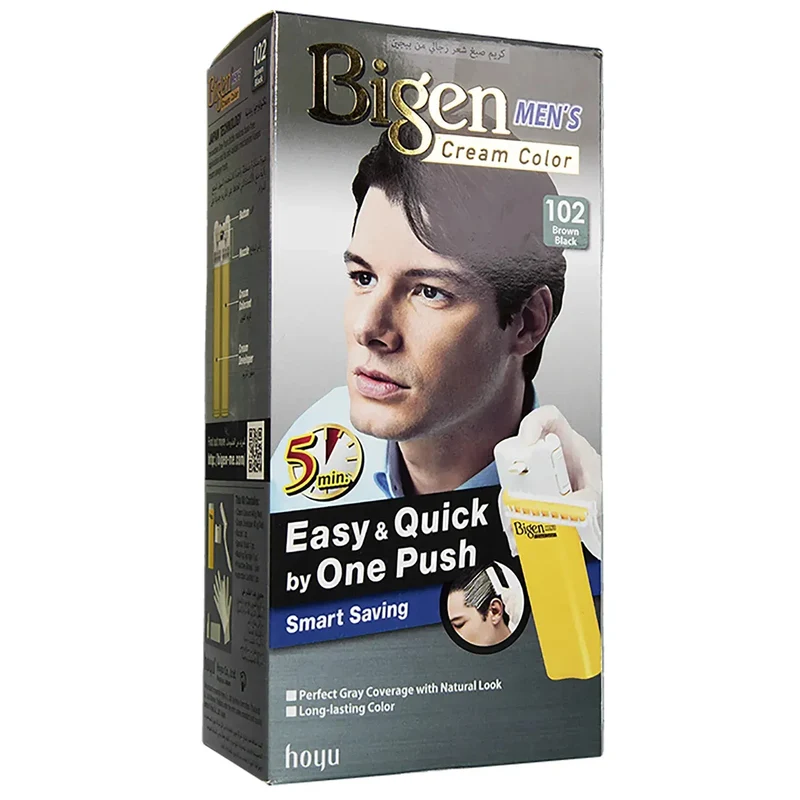 Bigen Men's Cream Color 102 (Brown Black) 40 G