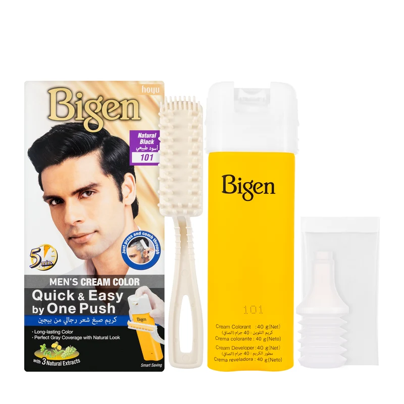 Bigen Men's Cream Color 101 (Natural Black) 40 G
