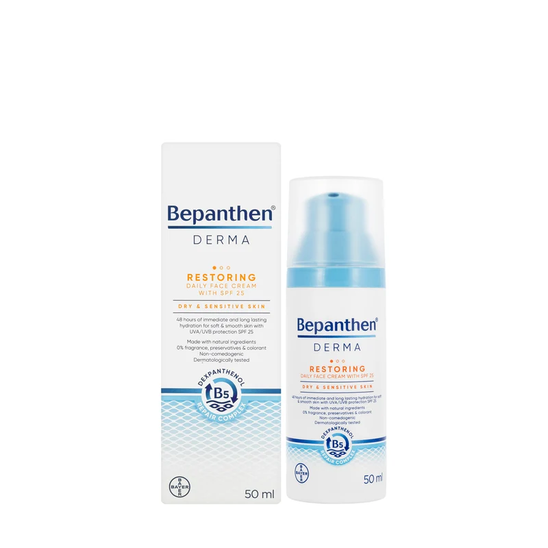 Bepanthen Derma Restoring SPF 25 Daily Face Cream Dry & Senstive Skin 50 Ml