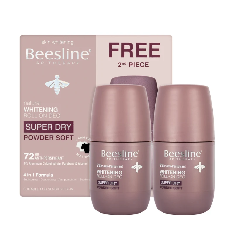 Beesline 72 Hours Whitening Roll On Deo Super Dry Powder Soft 50 Ml 1+1 Offer Pack
