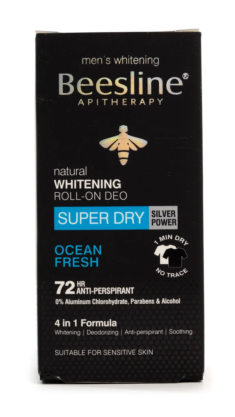 Beesline 72 Hours Men Whitening Roll On Deo Super Dry Silver Power Ocean Fresh 50 Ml