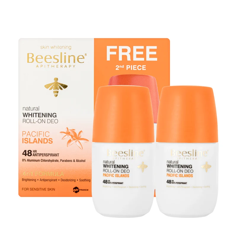 Beesline 48 Hours Whitening Roll On Deo Pacific Islands 50 Ml 1+1 Offer Pack
