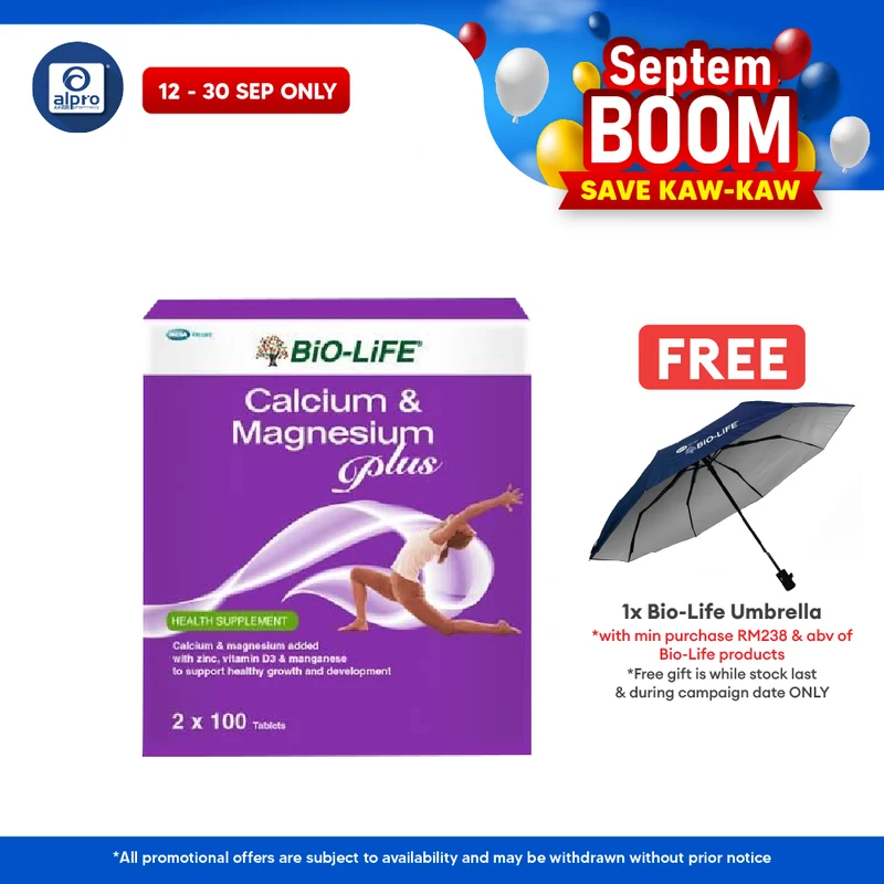 Bio-life Calcium & Magnesium Plus 2x100s | Bone Health