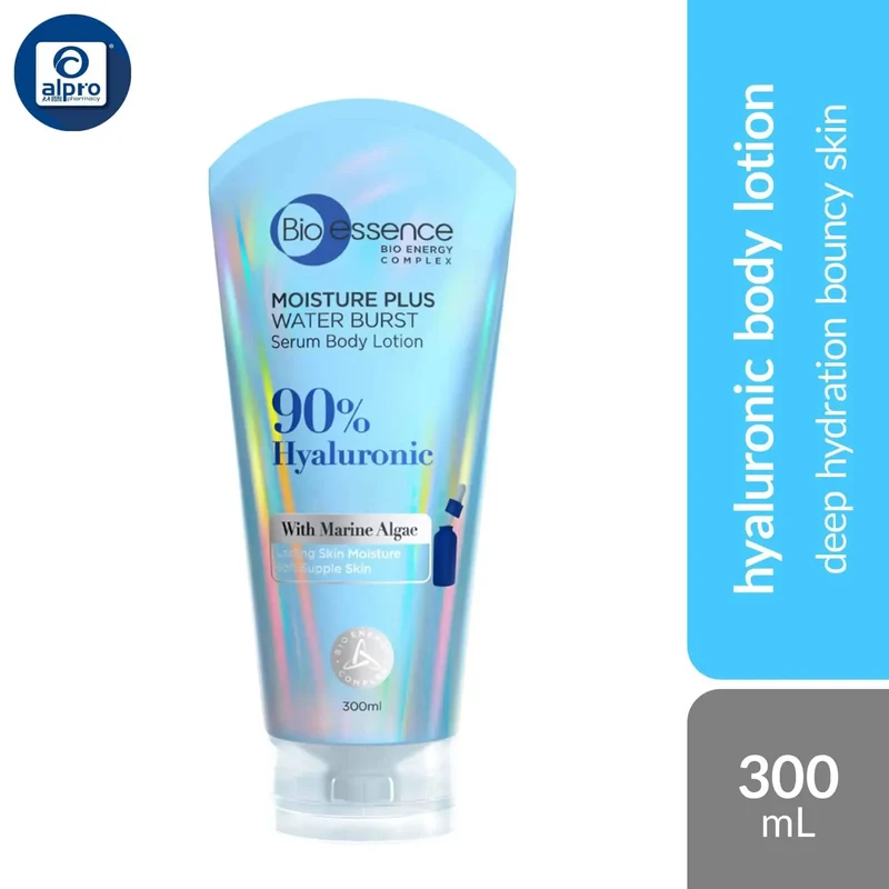 Bio essence Moisture Plus Water Burst 90% Hyaluronic Serum Body Lotion 300mL | Deep Hydration Bouncy Skin