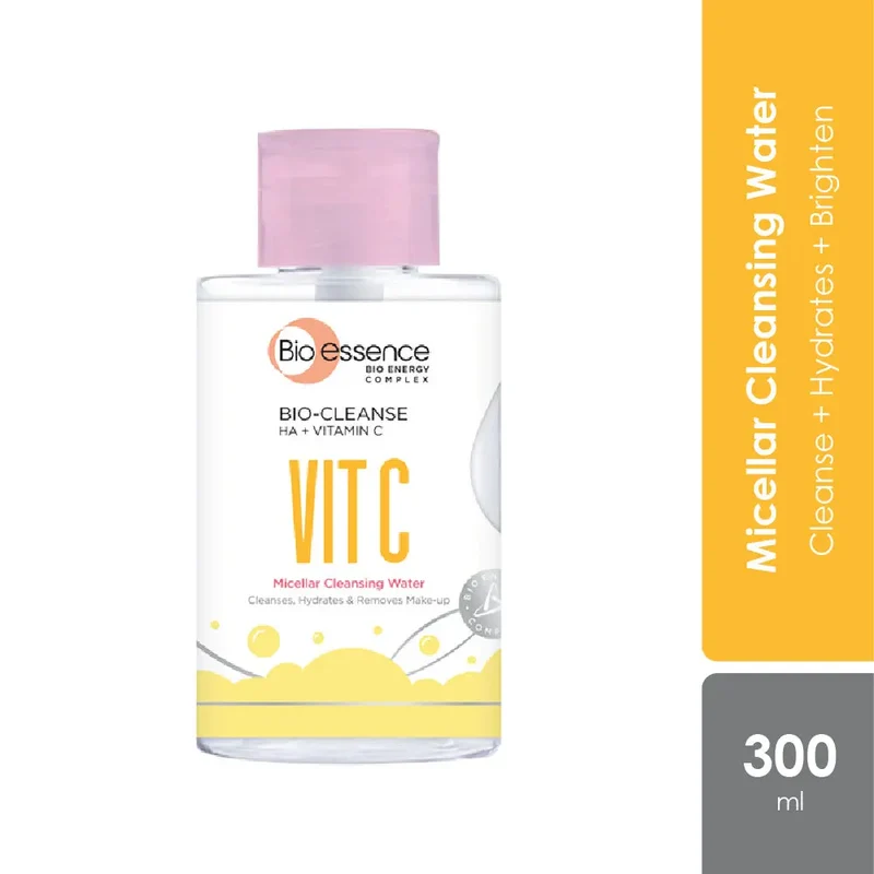 Bio Essence Bio-Cleanse Ha+ Vitamin C Micellar Water 300ml | Cleanse + Hydrates + Brighten