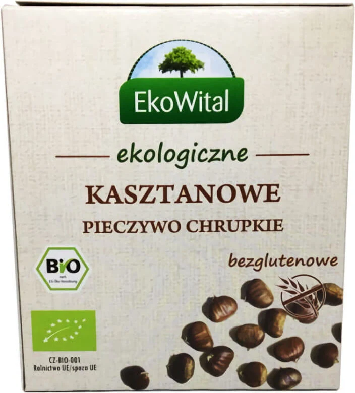 Pieczywo chrupkie kasztanowe bezglutenowe BIO 100 g Ekowital DATA: 05.2026