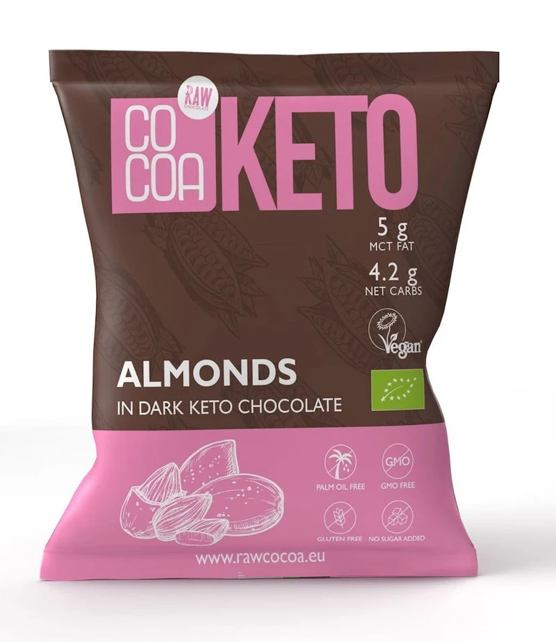 MIGDAŁY W CZEKOLADZIE KETO BEZ DODATKU CUKRU BIO 70 g - COCOA DATA: 05.2026