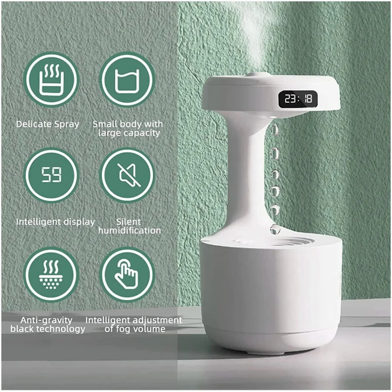 Water Drop Air Humidifier 800Ml Anti-Gravity Essential Oil Diffuser