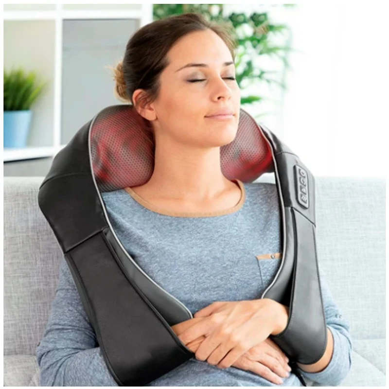 Shiatsu nakke nakkemassasje apparat med varmepute til nakke, skuldre & rygg