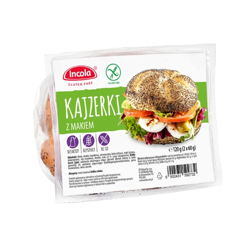 Bułka kajzerka z makiem bezglutenowa 2 x 60 g DATA: 04.2026