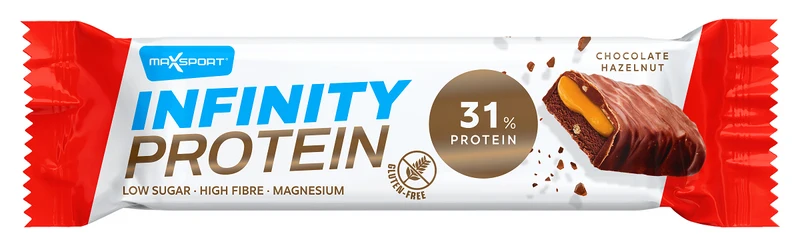 PROTEINBATON MIT KARAMELL UND LASKEN IN MILCHSCHOKOLADE GLUTENFREI 55 g - MAXSPORT DATE: 02.2026