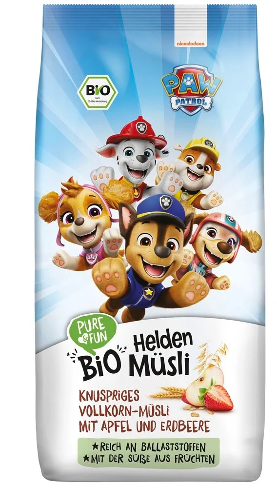 Vollkorn-Apfel-Erdbeer-Müsli BIO 375 g Psi Patrol PURE &FUN