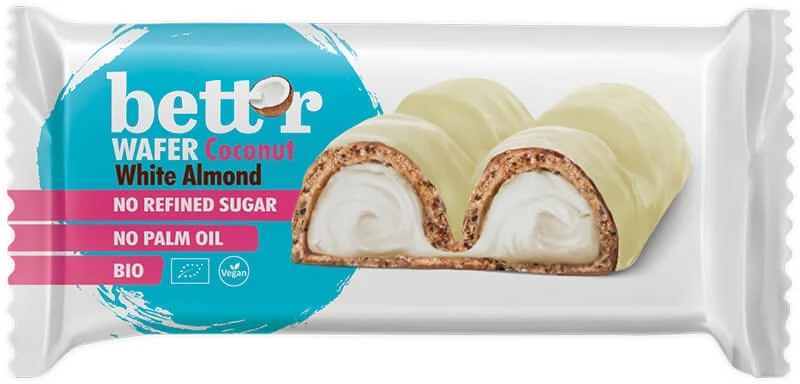 Bett´r Vit choklad-våffelbar, kokos 33g