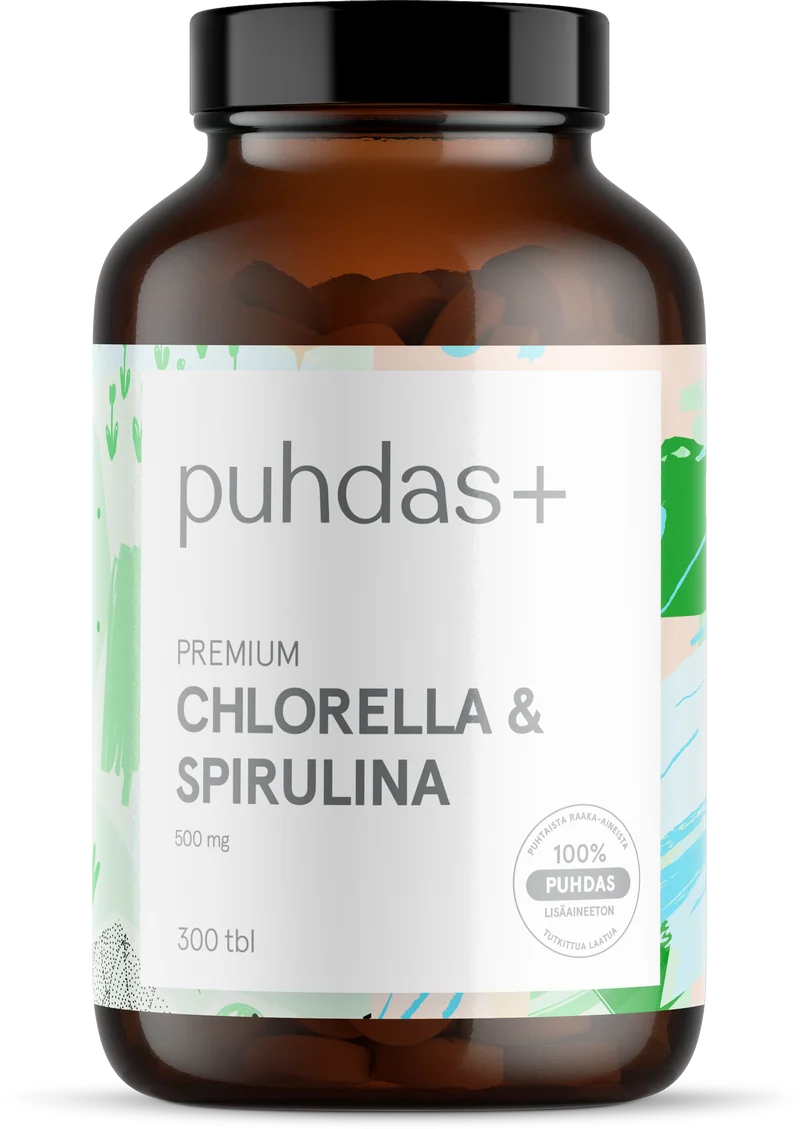 Chlorella & Spirulina 500 mg, 300 tabletter