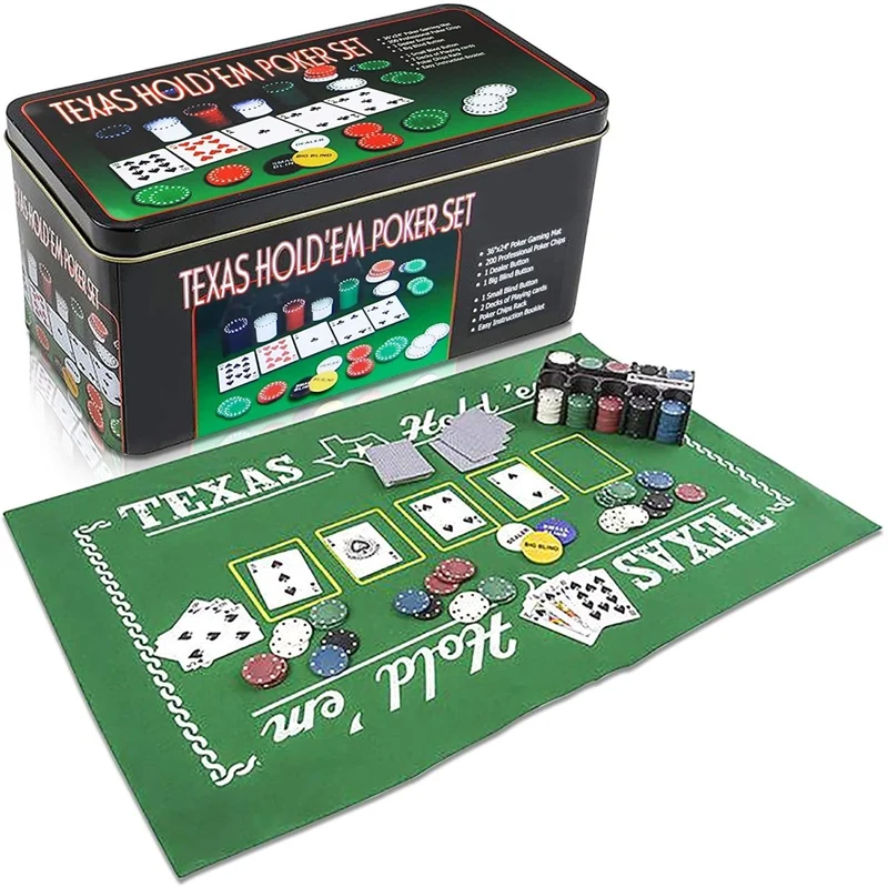 200 Poker chips Texas Hold'Em Poker Chips Sett