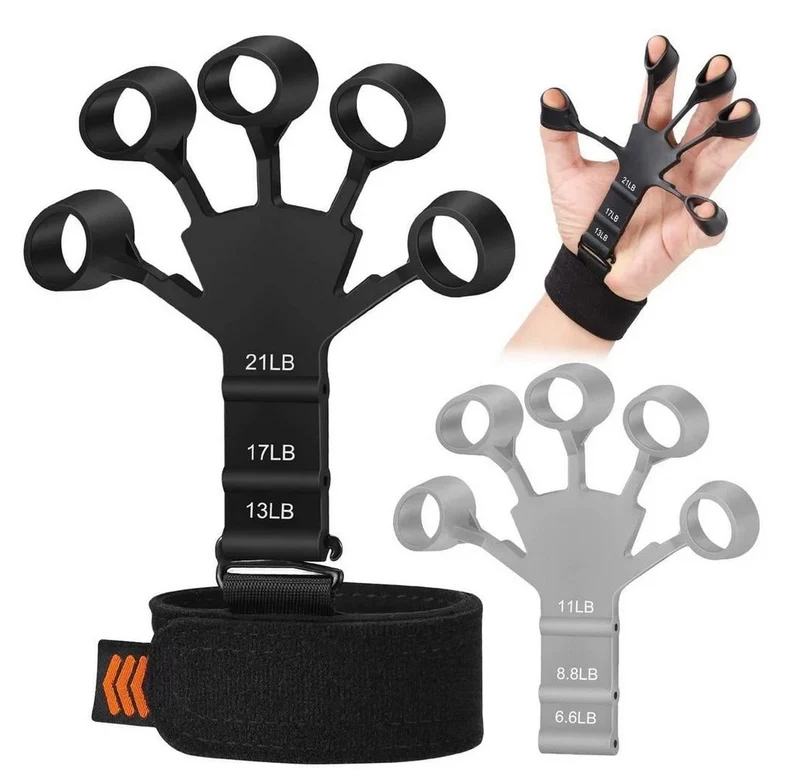 2 stk Finger Strengthener med 6 Motstandsdyktig finger Exerciser Grip