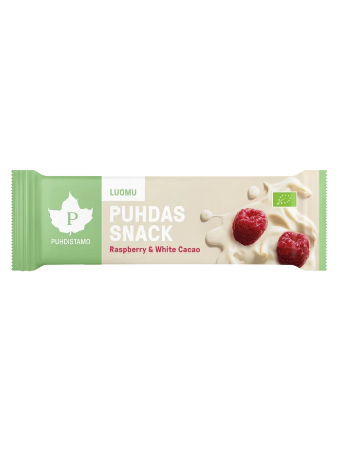 Puhdas Snack- Bar Hallon & Vit Kakaao 40g