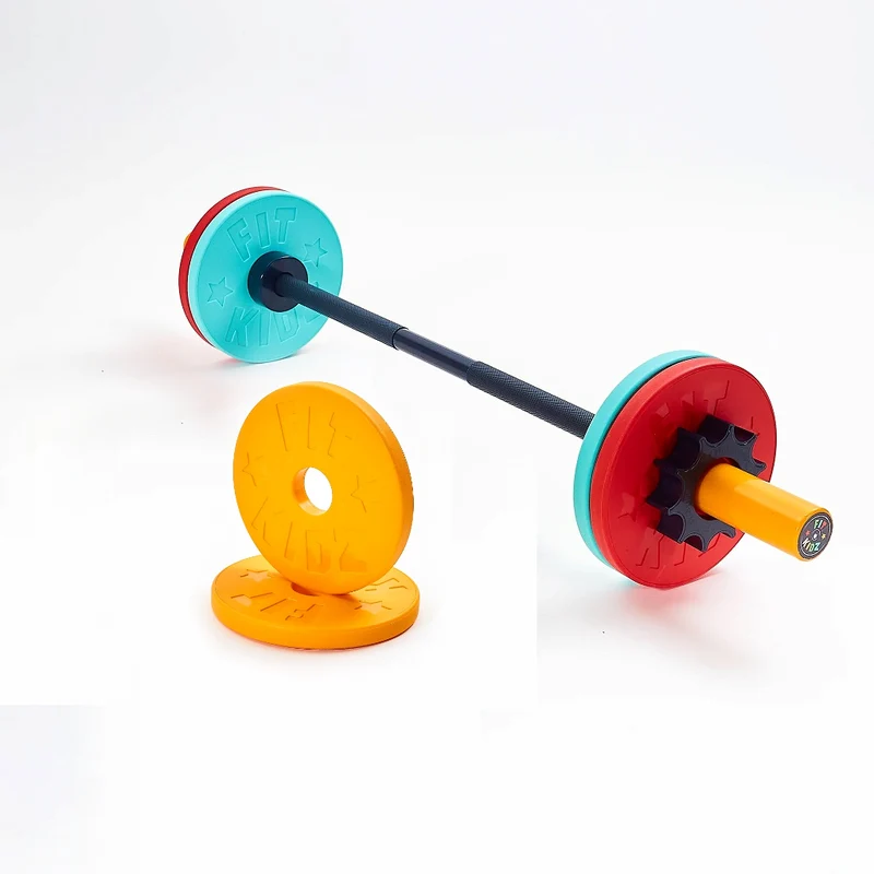 Fit Kidz Skivstång med extra viktplattor