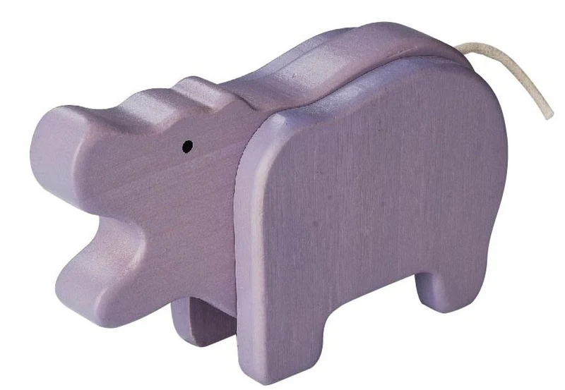 Nilpferd aus Bambus ab 24 Monaten (9x4x7cm) EVEREARTH