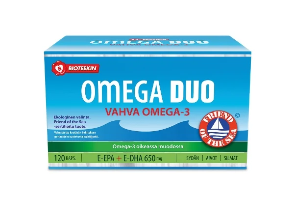 Bioteekki Omega duo, 650 mg, 120 kapslar