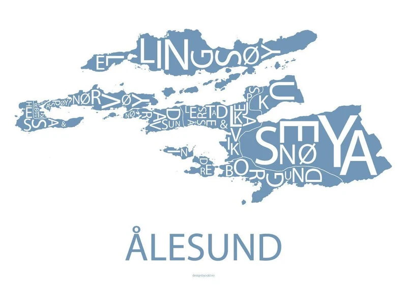 Ålesund kart (blå kart)