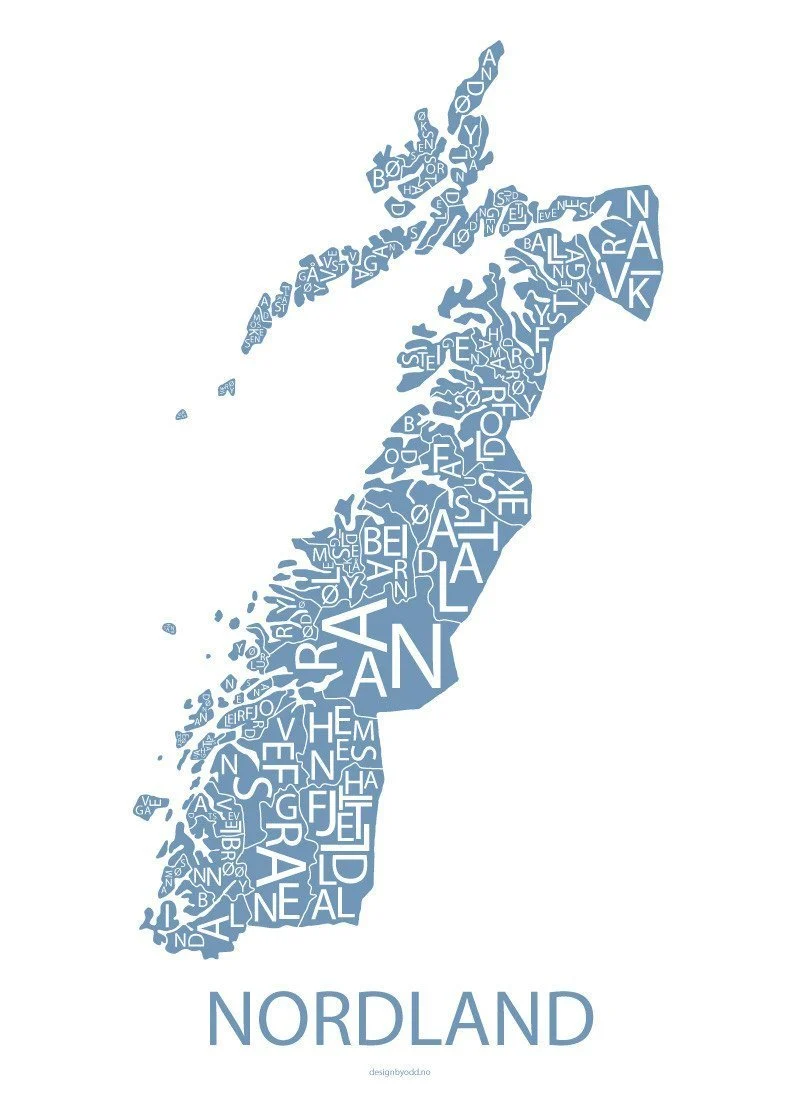 Nordland kart (blå kart)