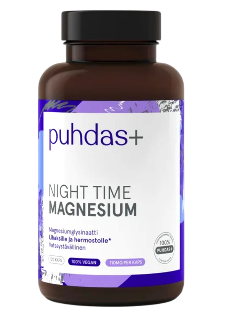 puhdas+ Night Time Magnesium 120kps. - Magnesiumbisglysinaatti