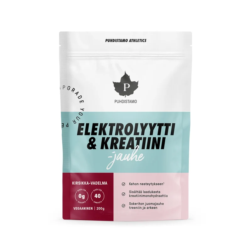 Elektrolyt & Kreatin -pulver Körsbär-Hallon 200g