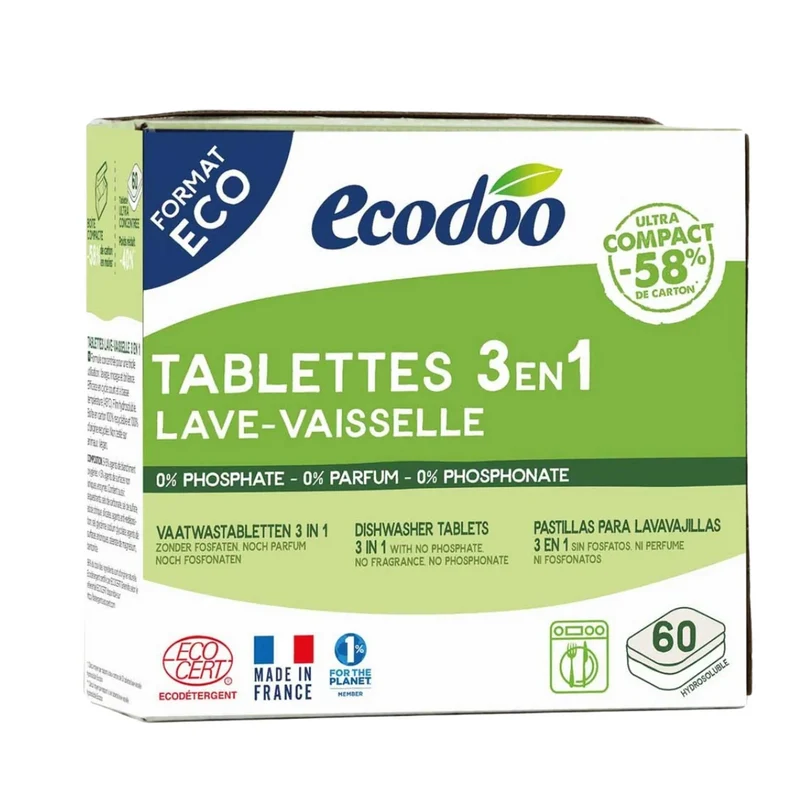 Ecodoo 3in1 Astianpesutabletti 60kpl