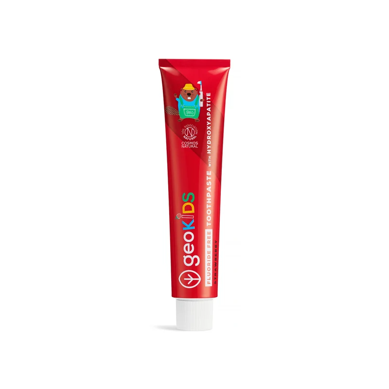 Georganics Kids Hydroxyapatite -fluoriton hammastahna – Mansikka