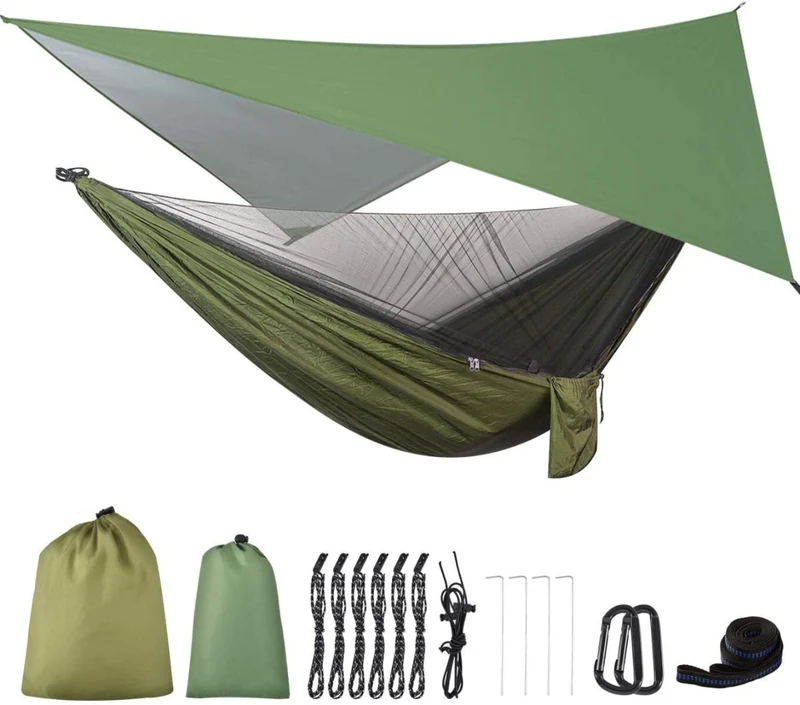 Ultralett hengekøye inkl. tarp og myggnetting
