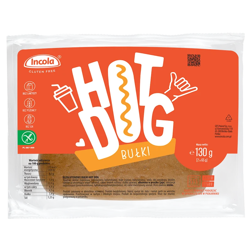 Glutenfreie HOT-DOG BUNS MIT CEBULA (2 Stück) 130 g - INCOLA DATE: 02.2026