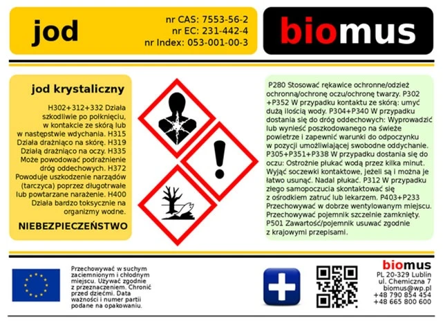 Kristallines Jod 100g BIOMUS