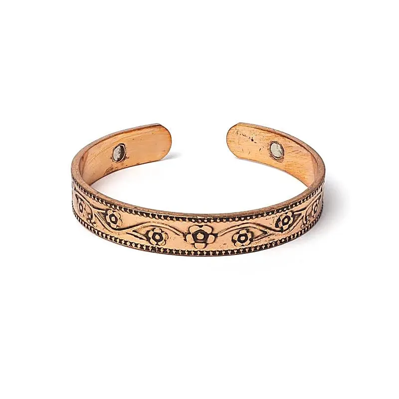 Koppararmband med magneter – graverat (1098 Gauss)