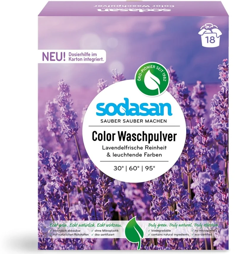 Waschmittel für Buntwäsche lavendel 1,01 kg SODASAN