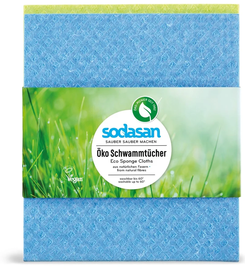 Schwammtücher, biologisch abbaubar 2 Stück (175 x 200mm) SODASAN