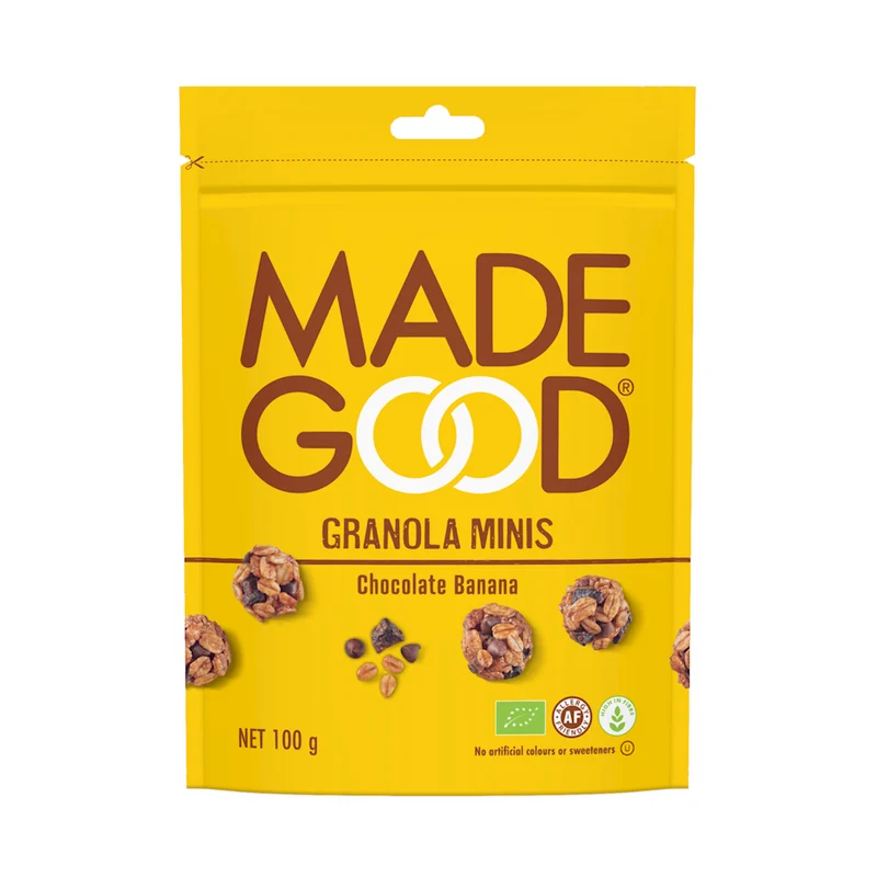 Glutenfreie Müsli-Kugeln mit Schokolade und Bananen BIO 100 g - MADEGOOD