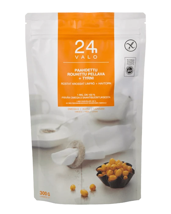 Rostat krossat linfrö + havtorn, 300 g
