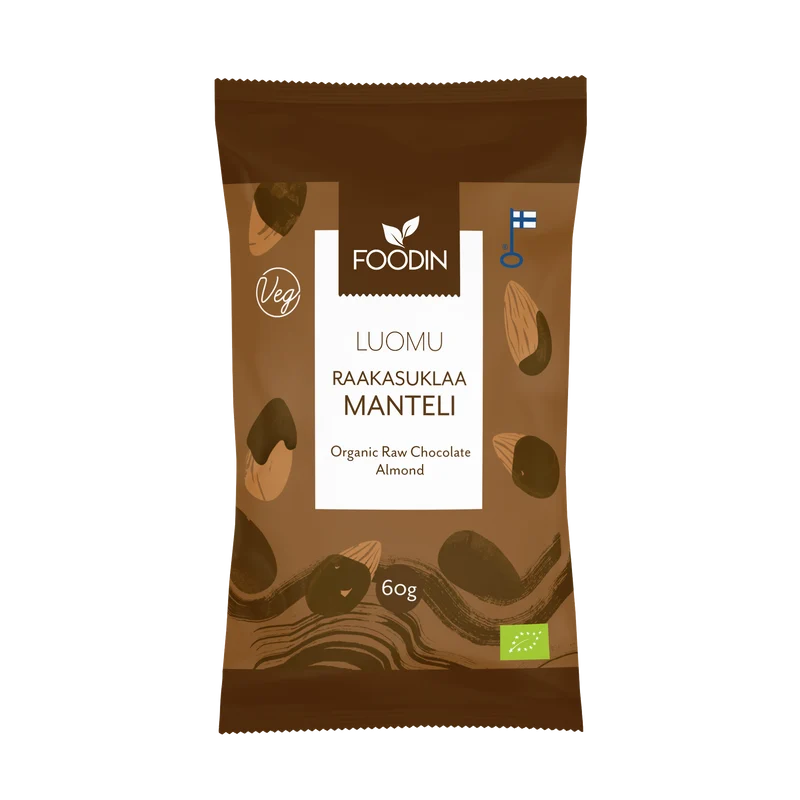 Mandlar med rå choklad, 60 g