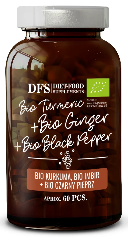 KURKUMA - INGWER - PIPERIN BIO 60 TABLETTEN - DIÄT-LEBENSMITTEL