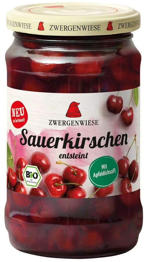 Glutenfreie Kirschen in leichtem Sirup BIO 360 g (195 g) (Glas) - ZWERGENWIESE