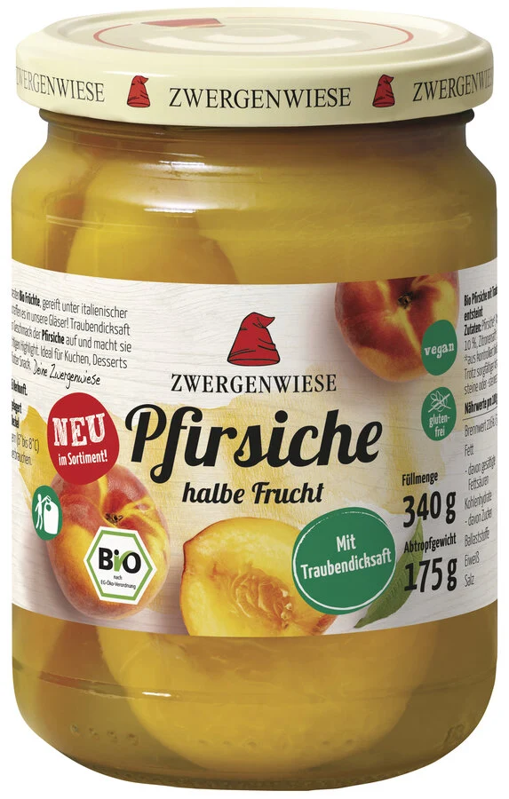 BRUSCHBEERHALBEN IN LOW-GLUTENE SYROPE BIO 340 g (175 g) (Glas) - ZWERGENWIESE