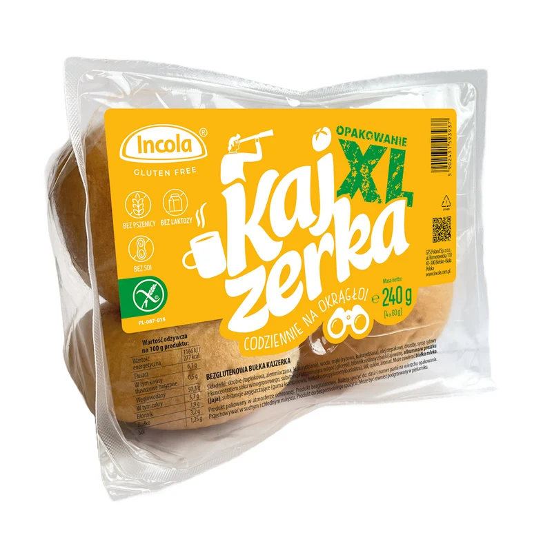 Glutenfreie Kaiserbrötchen XL (4 Stück) 240 g - INCOLA